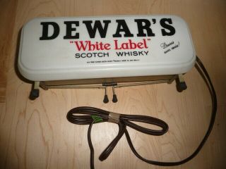 Vtg Dewars Scotch Whiskey Electric Sign Light Back Bar Advertising White Label
