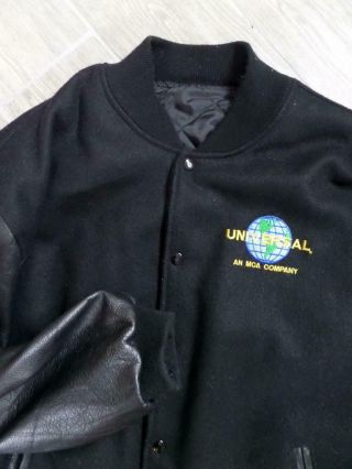vintage UNIVERSAL Wool & Leather LETTERMAN Jacket L Movie Crew Studios MCA 3