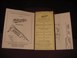VINTAGE MILWAUKEE SAWZALL W/ CASE,  BLADES AND INSTRUCTIONS MODEL 414 7