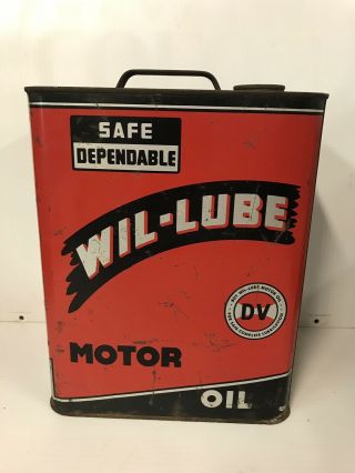 Vintage Wil - Lube Two 2 Gallon Oil Can Ohio