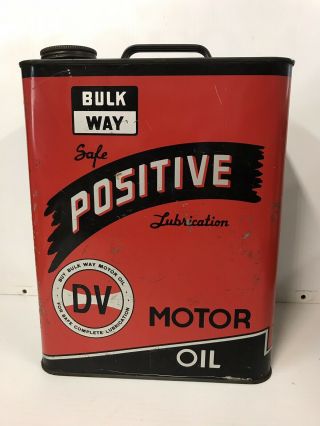 Vintage Bulk Way Positive Lube 2 Gallon Oil Can Deep Valley Oil Company