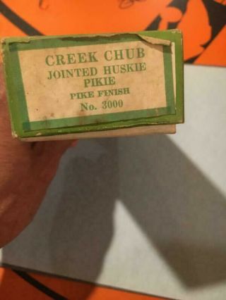 Vintage 1920 CCB Creek Chub Bait Co.  Pikie Fishing Lure Box w/Papers Ex 5