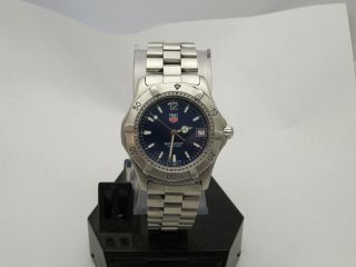 Tag Heuer 2000 Mens Wrist Watch Wk1113 - 0 Stainless Blue Dial 200m Rare Watch