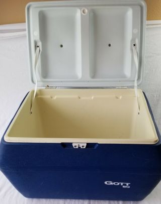 Vintage Gott 50 Large Cooler,  Has Plug Rare Big Size blue ice chest 50 qt. 5