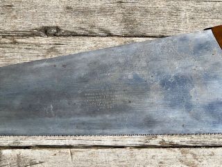 Vintage Disston No.  12 Hand Saw—20” Blade—11 TPI—Straight—Clean—1896 - 1917 4