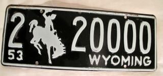 Rare Vintage 1953 Wyoming License Plate 7 Days Only