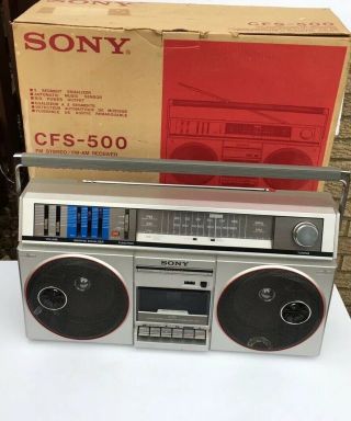 Vintage Sony Cfs - 500 Boombox Ghetto Blaster Stereo Cassette Cfs500 Radio,
