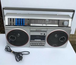 VINTAGE SONY CFS - 500 BOOMBOX GHETTO BLASTER STEREO CASSETTE cfs500 Radio, 4