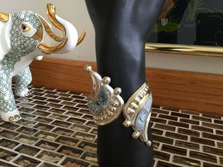 Vintage Mother Of Pearl And Sterling Silver Cuff Bracelet