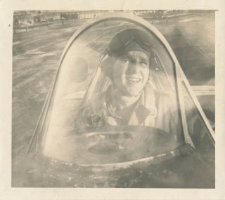 Wwii 1944 Usaaf Aircraft 4x5 Photo Pilot In The Airplane Cockpit Closeup