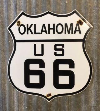 Route Us 66 Oklahoma Vintage Porcelain Historic Highway Sign