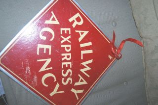 VTG Railway Express Agency Call Card Sign Metal FRAME Cardboard REA 17 