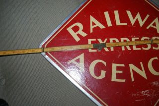 VTG Railway Express Agency Call Card Sign Metal FRAME Cardboard REA 17 