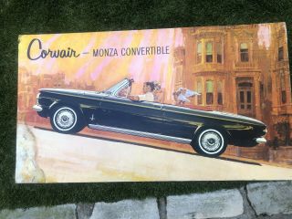 Vintage Corvair Monza Convertible Black Dealer Showroom Poster 32x18