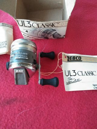 Vint.  Nos Zebco Ul3 Classic Feathertouch Castcontrol Usa Ultra Light Fishing Reel