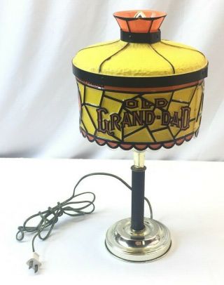 Vintage Old Grand - Dad Bourbon Plastic Table Lamp Bar Collectible