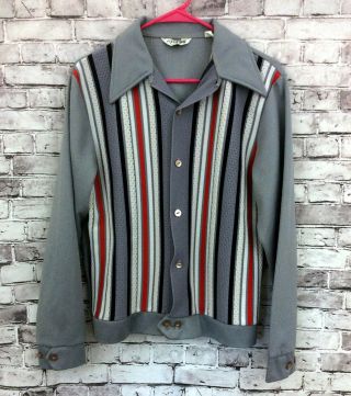 Vintage Gaucho Originals Button Down Shirt Rockabilly Striped 50 