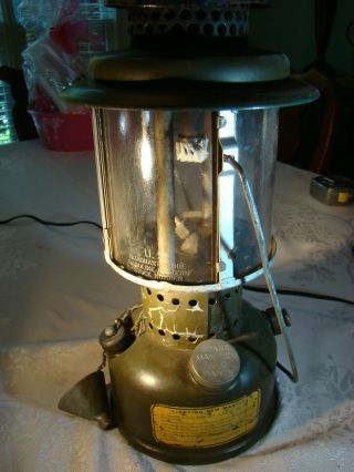 Vintage Coleman Us Military Gasoline / Leaded Fuel Lantern Single Mantle