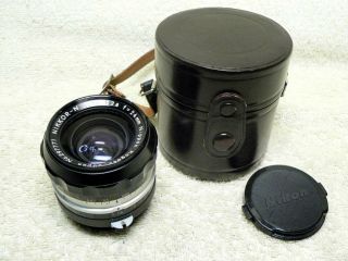 Vintage Nippon Kogaku Nikon Nikkor - N Auto 24mm F/2.  8 Ai Conv.  Lens W/ Caps,  Case