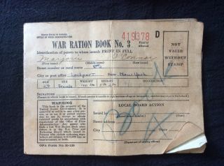 WORLD WAR II (WW2) War Ration Book No.  3 with Stamps 2