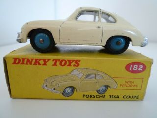 Vintage Dinky Toys 182 Porsche 356a Coupe Issued 1958 - 66 Vgc