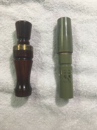 Vintage Tim Grounds Half Breed Goose Call Marked Goose Talk And Mallard Call