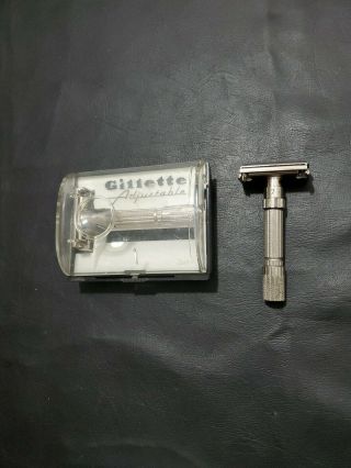 Set Of 2 Vintage Gillette Adjustable 1 - 9 Safety Razor With Case