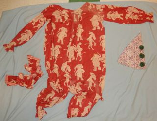 Red Political Clown Parade Costume,  Elephant And Donkey Boxing Fabric,  Vintage