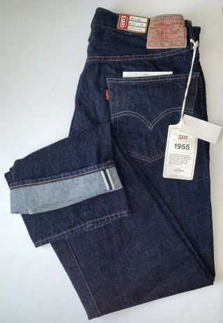 Levis Mens Lvc 1955 501xx Vintage Clothing Selvedge Denim Jeans Size 34x34