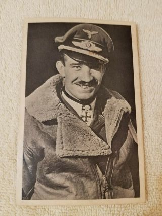 Vintage World War 2 German Postcard Air Force General Adolf Galland