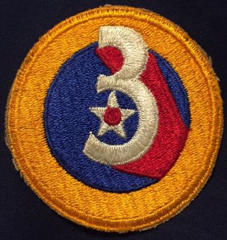 Ww2 3rd U.  S.  Air Force (usaaf) Cut Edge White Back Patch