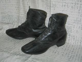 Antique Victorian Edwardian Boots - Early 1900s Young Mens Boys - Ladies Shoes