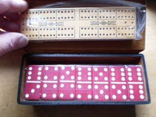 Vintage Burgundy Le Club Dominoes By Alex Cramer Double Six 5628 Rare N.  O.  S.