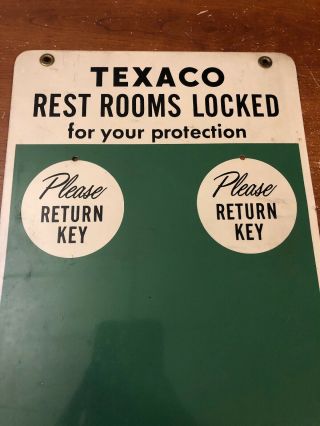 Vintage Texaco Restroom Key Holder Sign 2