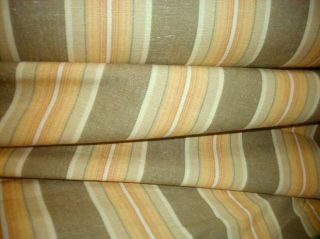 10 Y Vintage Hammock Awning Stripe Ticking Canvas Upholstery Fabric Green Gold 2
