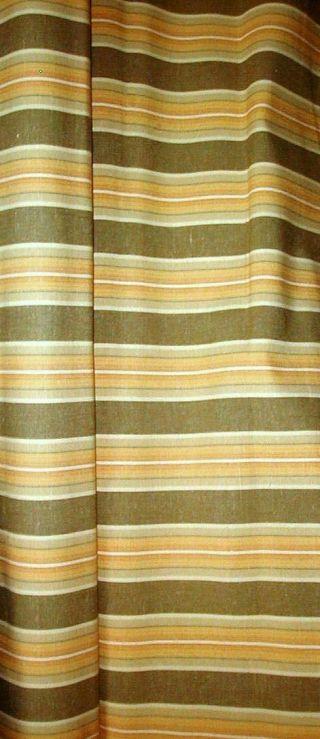 10 Y Vintage Hammock Awning Stripe Ticking Canvas Upholstery Fabric Green Gold 3