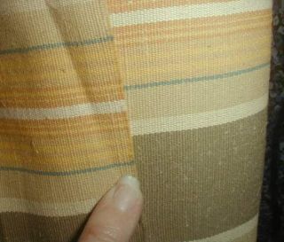 10 Y Vintage Hammock Awning Stripe Ticking Canvas Upholstery Fabric Green Gold 4