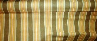 10 Y Vintage Hammock Awning Stripe Ticking Canvas Upholstery Fabric Green Gold 5