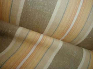 10 Y Vintage Hammock Awning Stripe Ticking Canvas Upholstery Fabric Green Gold 7