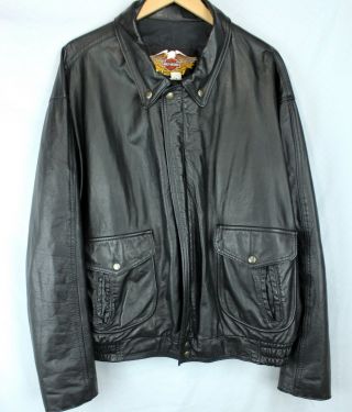 Vintage Harley Davidson Leather Jacket Coat Motorcycle Usa Made Mens 3xl Xxxl