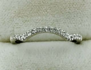 Estate Vintage 14k White Gold Diamond Ring Band 18 Natural Diamonds Anniversary