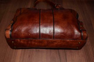FOSSIL Vintage Reissue Weekender Leather Brown Shoulder Laptop Purse Tote Bag 7