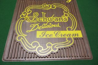vtg.  Featuring Schwan ' s Delicious Ice Cream plastic cover sign ice cream shop 3