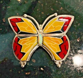 Native American Style Vintage Sterling Silver Gorgeous Butterfly Pendant 2