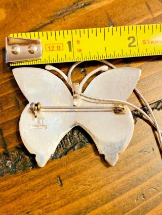 Native American Style Vintage Sterling Silver Gorgeous Butterfly Pendant 3