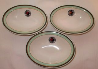 3 Vintage Northern Pacific Railway Oval Small Bowls 5 1/2 " Exc.  H27