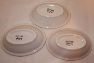3 Vintage NORTHERN PACIFIC RAILWAY Oval Small Bowls 5 1/2 