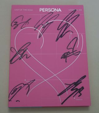 BTS Autographed Signed Map of the Soul PERSONA Boy with Luv PROMO CD Rare 2 2