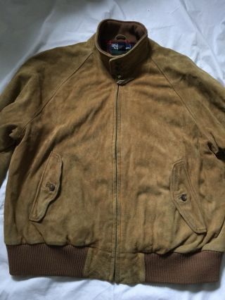 Vintage Polo Ralph Lauren Suede Leather Jacket Mens Size Xl