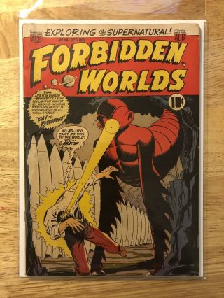 Vintage Forbidden Worlds Comic Book No.  34 October - November 1954 Grade 4